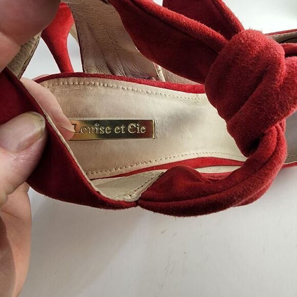 Louise et Cie Lo Jeph shoes red suede heels Dark Romance Party Holiday 8.5 - Picture 5 of 5